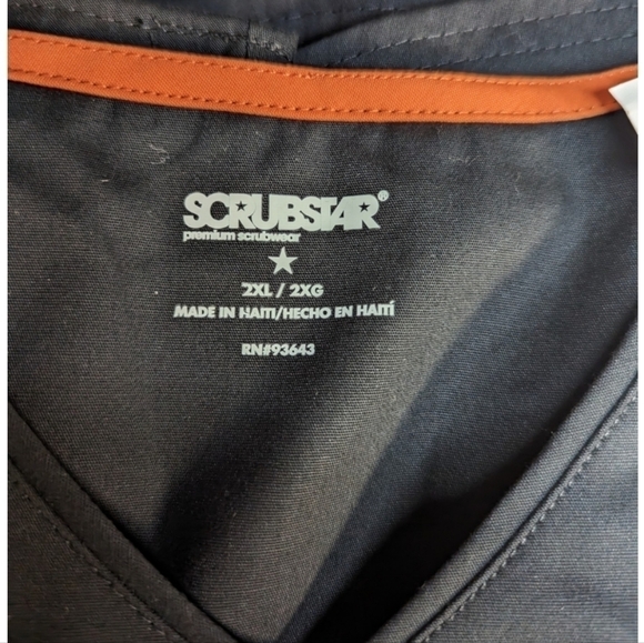 SCRUBSTAR Women's Core Essentials Stretch V-Neck Scrub Top WM01T893 2XL Black‎ - Picture 8 of 10